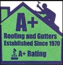 A Plus Roofing and Gutters logo