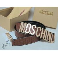 Moschino Logo Buckle Large Plaid Leather Belt image 1