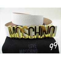 Moschino Logo Buckle Large Embossed Leather Belt image 1