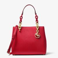 Michael Kors Cynthia Small Leather Satchel Red image 1