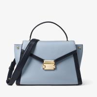 Michael Kors Whitney Leather Satchel Sky Blue image 1