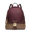Michael Kors Rhea Studded Backpack Burgundy logo