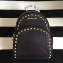 Michael Kors Abbey Studded Leather Backpack Black logo