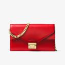 Michael Kors Sloan Leather Chain Wallet Red logo