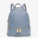 Michael Kors Rhea Leather Backpack Sky Blue logo