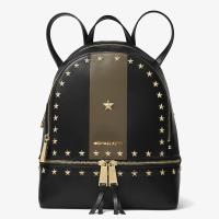 Michael Kors Rhea Zip Studded Backpack Black/Olive image 1