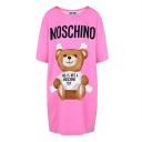 Moschino Cross Bear Women Sleeves Short Dress Pink logo