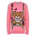 Moschino Botanical Bear Long Sleeves Sweater Pink logo