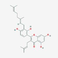 3'-Geranyl-3-prenyl-2',4',5,7-tetrahydroxyflavone image 1