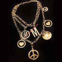 Moschino Multi-Symbols Women Chain Necklace Gold image 1