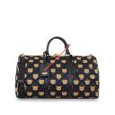 Moschino Teddy Bears Leather Travel Bag Black logo