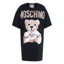 Moschino Paper Bear Short Sleeves Dress Black logo