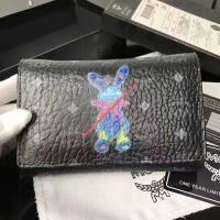 MCM Rabbit Visetos Short Wallet In Black image 1