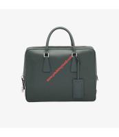 Prada VS0305 Leather Briefcase In Teal image 1
