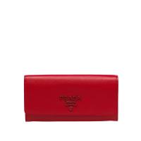 Prada 1MH132 Lettering Saffiano Wallet In Red image 1