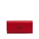 Prada 1MH132 Lettering Saffiano Wallet In Red logo