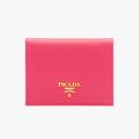Prada 1MV204 Leather Flap Wallet In Rose logo