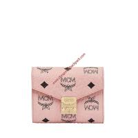MCM Patricia Visetos Trifold Wallet In Light Pink image 1