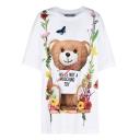 Moschino Botanical Bear Sleeves T-Shirt White logo