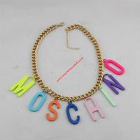 Moschino Rainbow Logo Women Chain Necklace Gold image 1