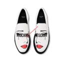 Moschino Crying Eyes Women Flat Shoes White logo