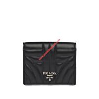 Prada 1MV204 Quilted Leather Wallet In Black image 1