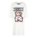 Moschino Safety Pin Teddy Short Dress White logo