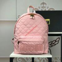 Moschino Logo Quilted Techno Fabric Backpack Pink image 1
