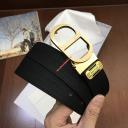 Dior CD Belt in Embossed Calfskin Black/Gold logo