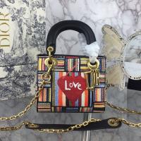 Mini Lady Dior Bag in Embroidered Calfskin Red image 1