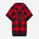J'Adior 8 Hooded Sweater In Check Motif Cashmere logo