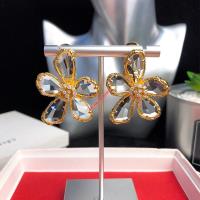 Celien Flower Earrings In Brass With Gold Finish image 1