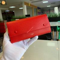 Celine Large Flap Wallet In Grained Calfskin Red image 1