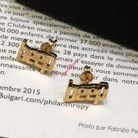 Celine Alphabet beep Studs Earrings In Brass image 1