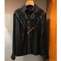 Celine French Collar Loose Shirt In Silk Black image 1