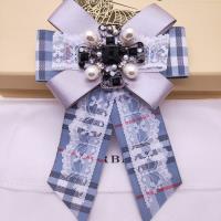 Burberry Check Bow-knot Brooch In Light Blue image 1