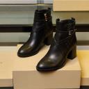 Burberry Leather Ankle Boots In Black logo