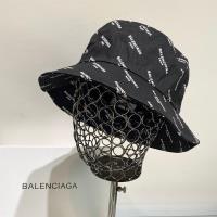 Balenciaga Logo Printted Bucket Hat Cotton image 1