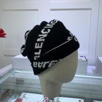 Balenciaga Logo Knit Hat In Black image 1