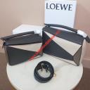 Loewe Puzzle Patchwork Bag Calfskin Grey logo