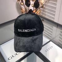 Balenciaga Logo Embroidered Cap Suede In Black image 1