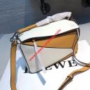 Loewe Puzzle Patchwork Bag Calfskin White logo