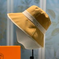 Hermes Crystal H Patchwork Bucket Hat In Yellow image 1