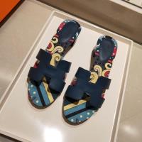 Hermes Oasis Sandal Coquelicot Calfskin In Navy image 1
