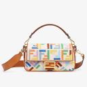 Fendi Baguette Bag In Canvas Multicolor logo