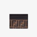 Fendi Card Holder In FF Calf Leather Black logo