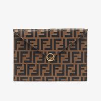 F is Fendi Large Flat Pouch In FF Calf Leather  image 1