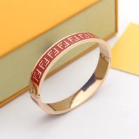 Fendi Enameled FF Ragid Bracelet In Metal Red image 1