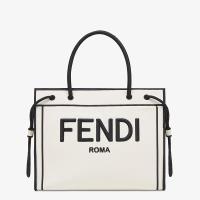 Fendi Medium Roma Shopper Bag In Undyed Canvas image 1