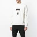 Fendi Karlito Studded Sweater In Cotton White logo